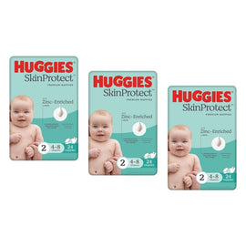 Huggies Skin Protect Nappies Size 2, 24 Nappies x 4 Bundle of 3