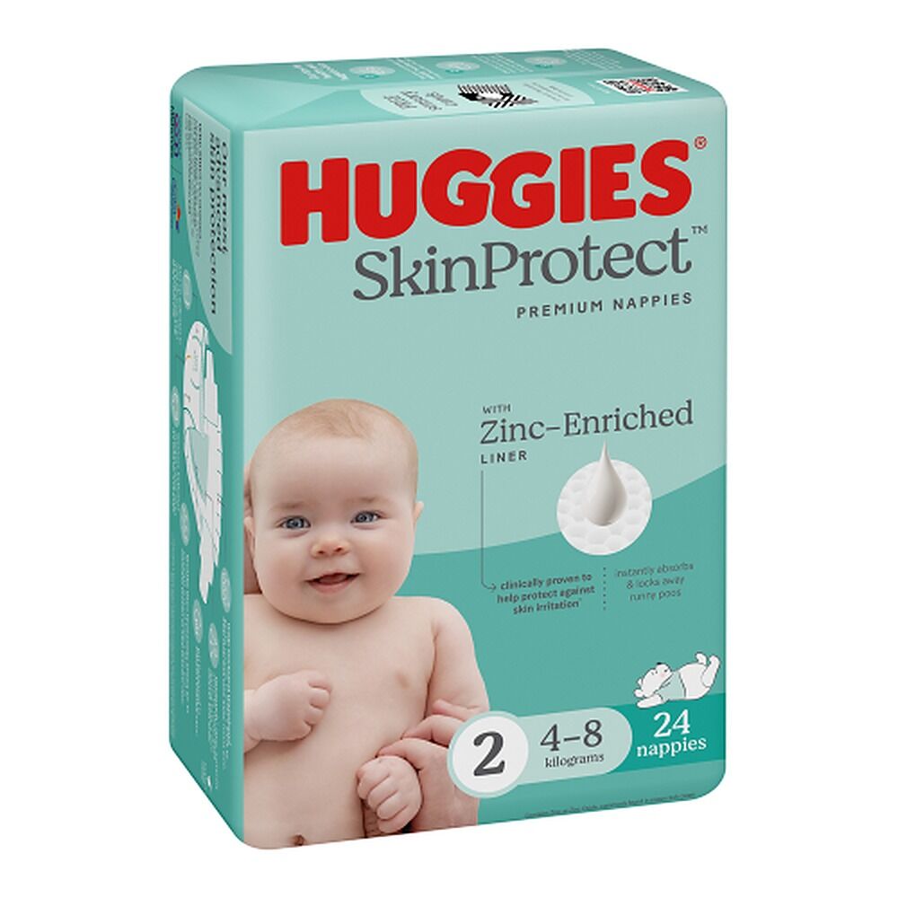 Huggies Skin Protect Nappies Size 2, 24 Nappies x 4