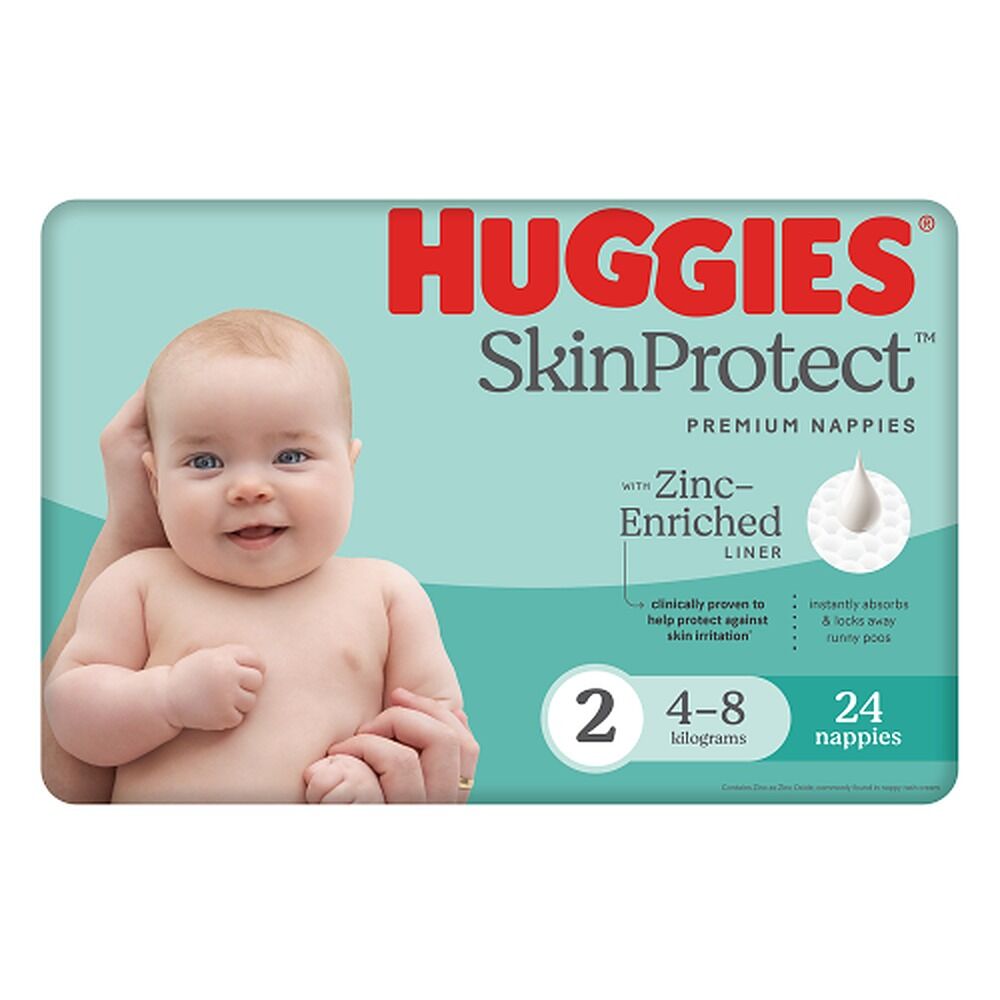 Huggies Skin Protect Nappies Size 2, 24 Nappies x 4