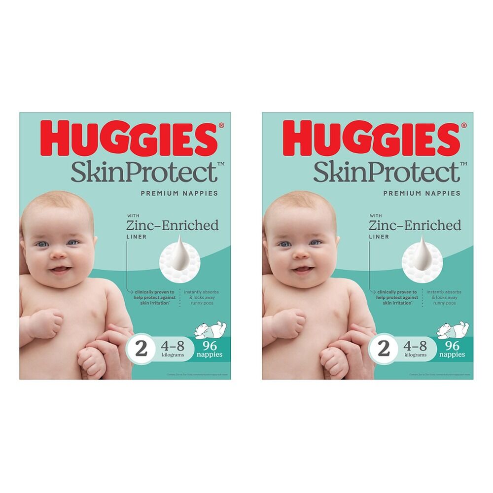 Huggies Infant Nappies Size 2 (4-8kg) 96 Pack Bundle of 2