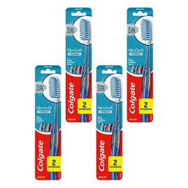 Colgate Slim Soft Advanced Ultra Soft Toothbrush 2 Pack Bundle of 4