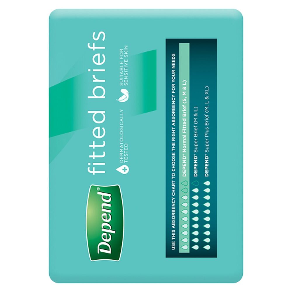 Depend Fitted Briefs Medium 10 Pack x 4