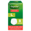 Depend Fitted Briefs Large 8 Pack x 4
