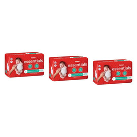 Huggies Essentials Nappies Size 1 Newborn (up to 5kg) 28 Pack x 4 Bundle of 3