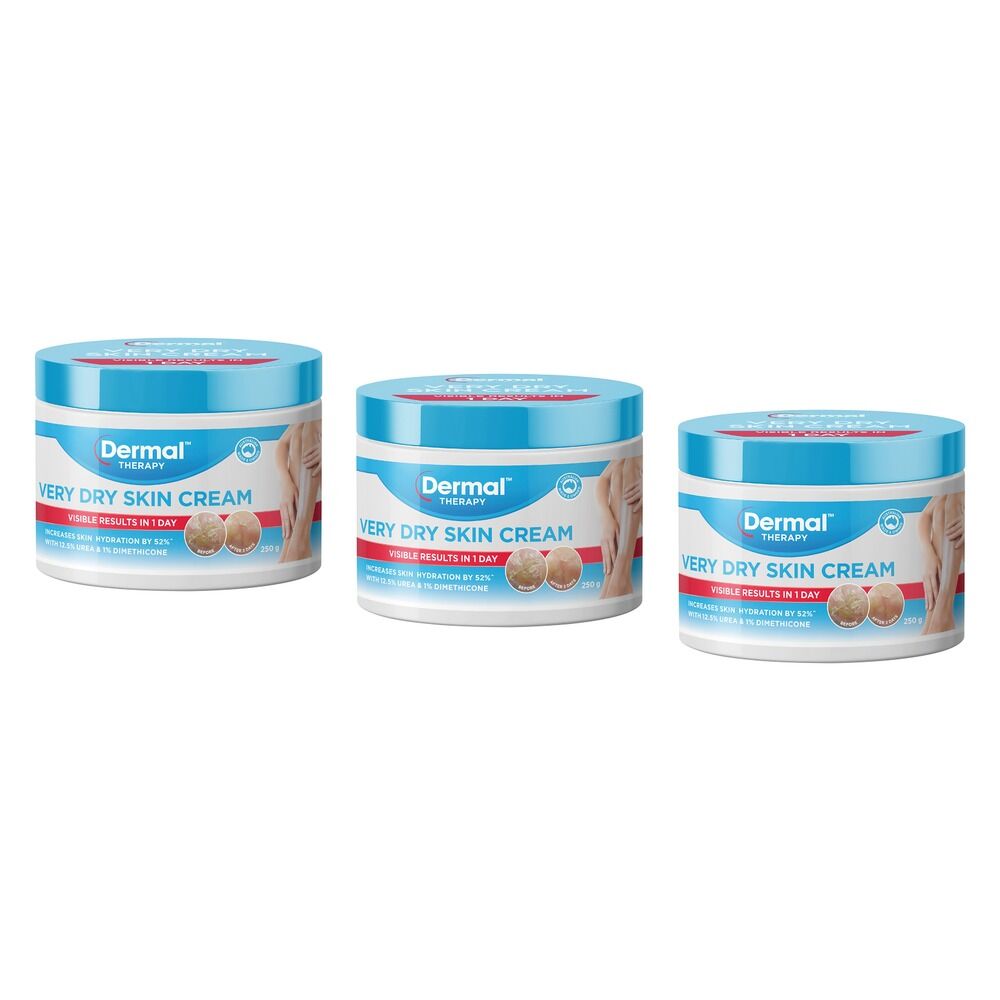 Dermal Therapy Very Dry Skin Cream Tub 250g x 3 Bundle of 3