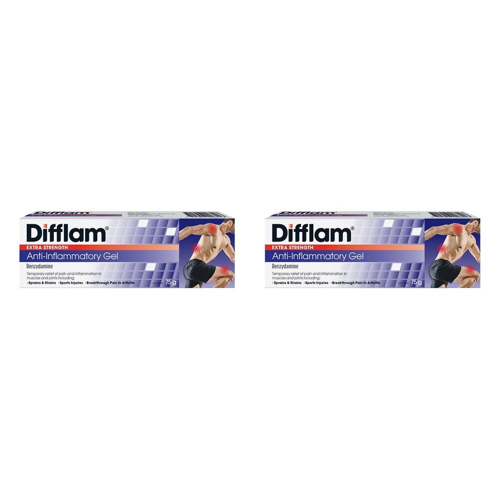 Difflam Extra Strength Anti-Inflammatory Gel, 75g Pack of 2