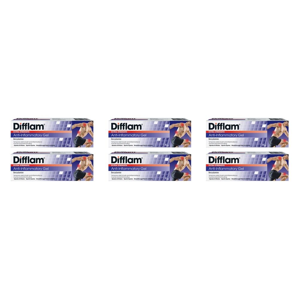 Difflam Extra Strength Anti-Inflammatory Gel, 75g Pack of 6