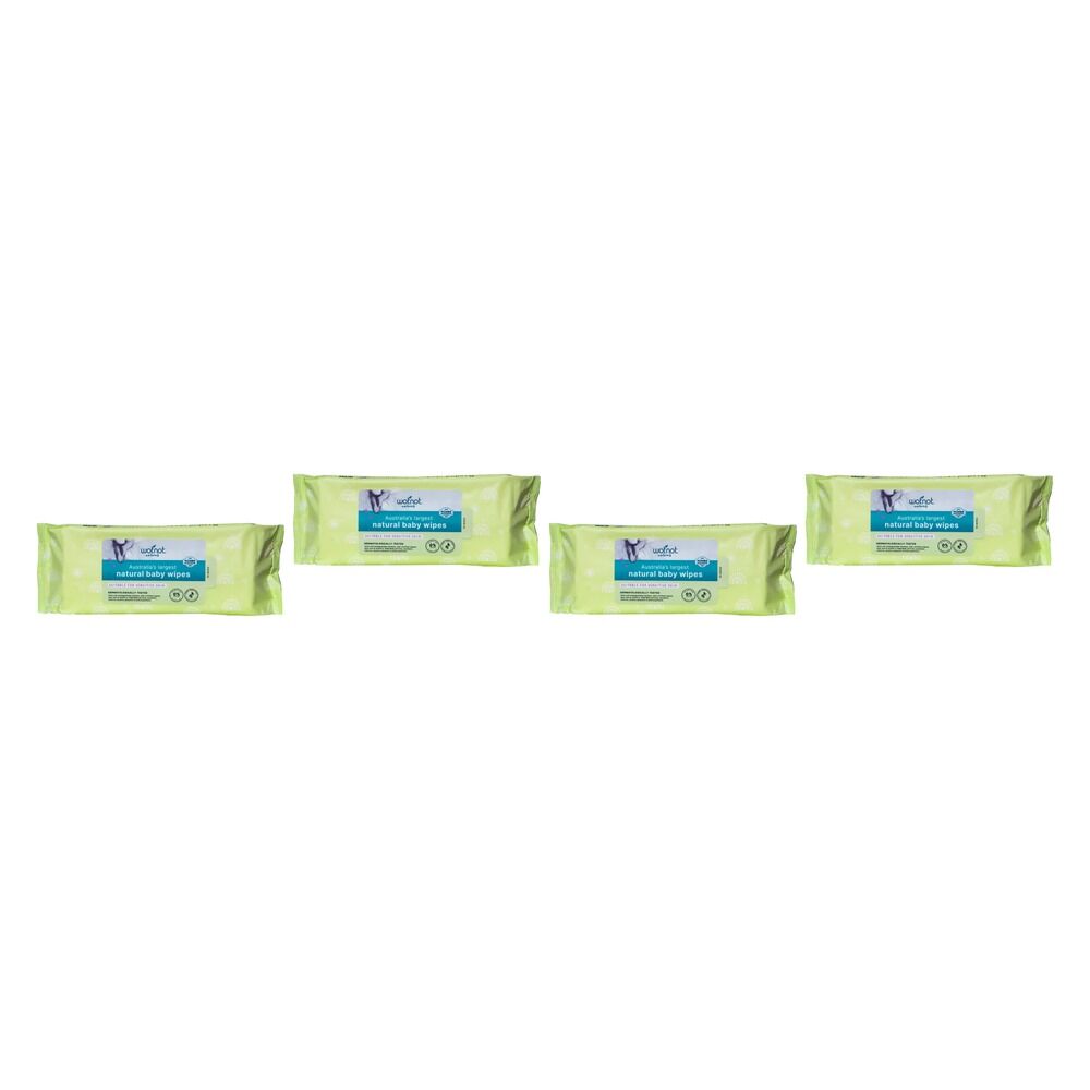 Wotnot Naturals 100% Natural Baby Wipes 70 Pack Bundle of 4