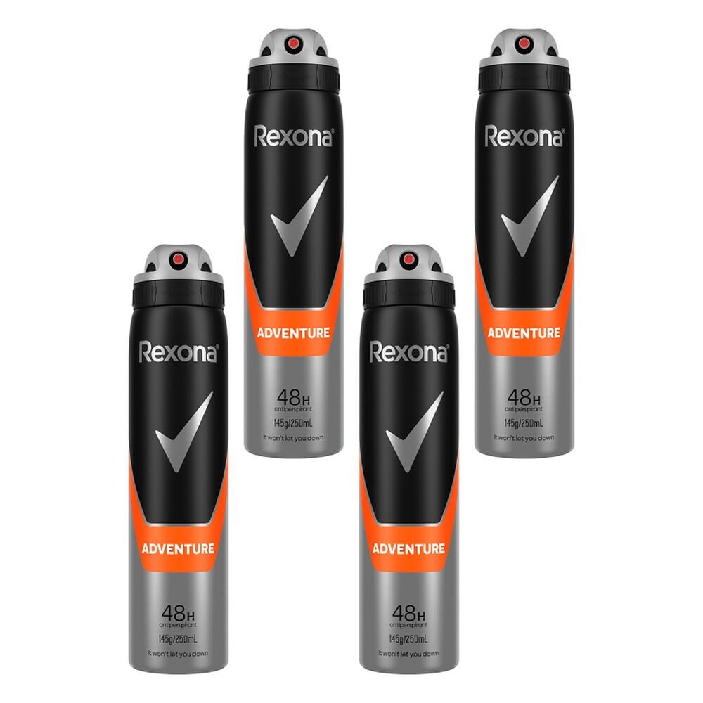 Rexona Adventure Antiperspirant, 48H, 250mL Pack of 4