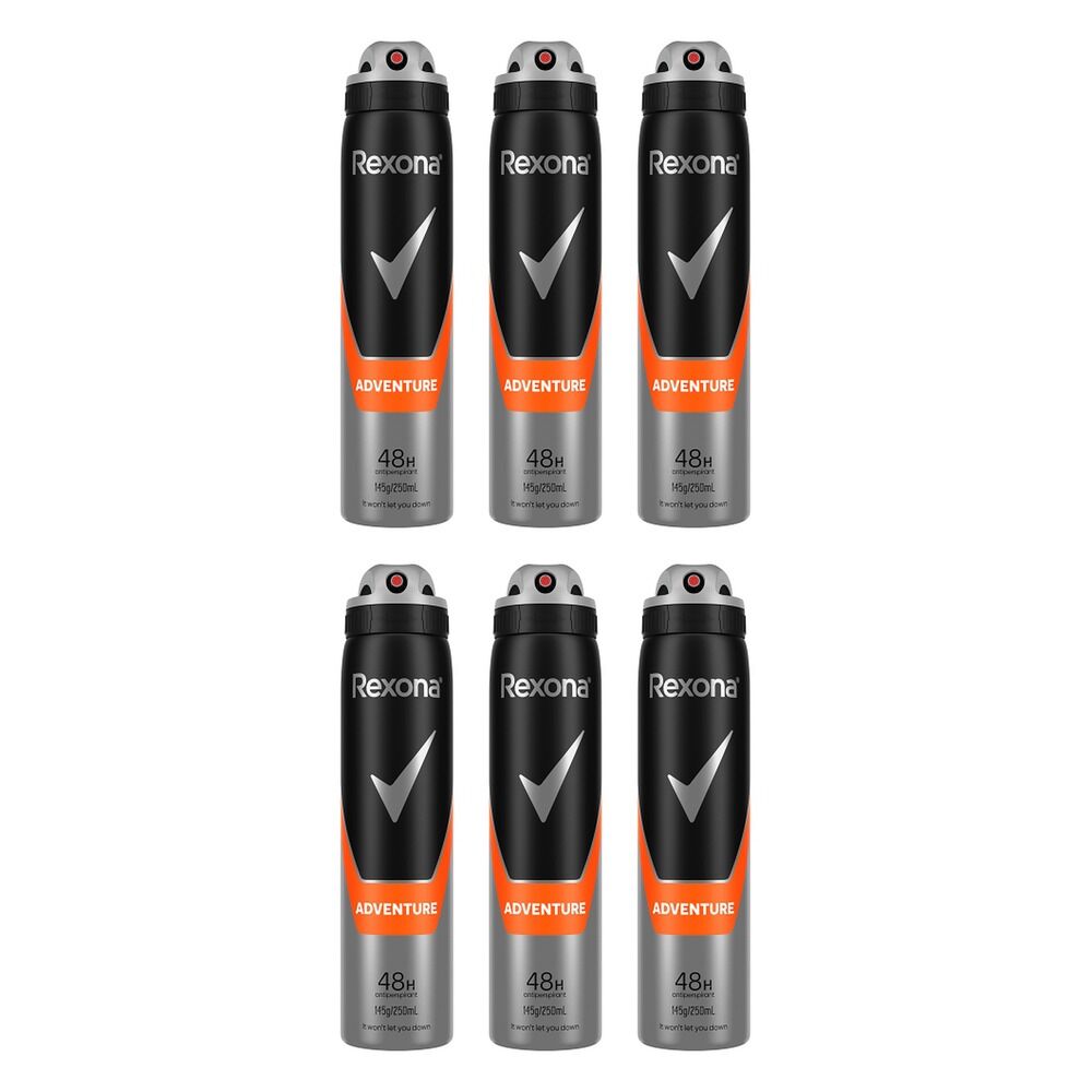 Rexona Adventure Antiperspirant, 48H, 250mL Pack of 6