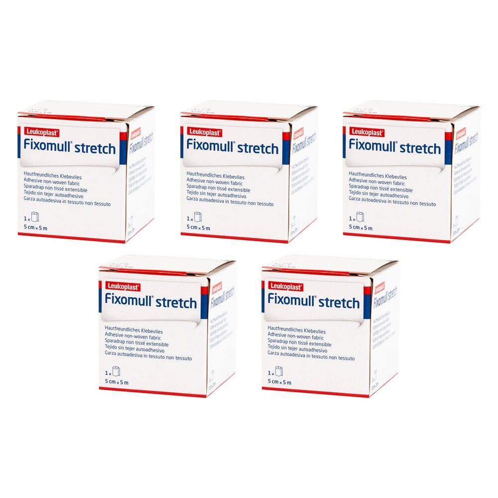 Fixomull Stretch Elastic Adhesive Tape 5cm x 5m Pack of 5