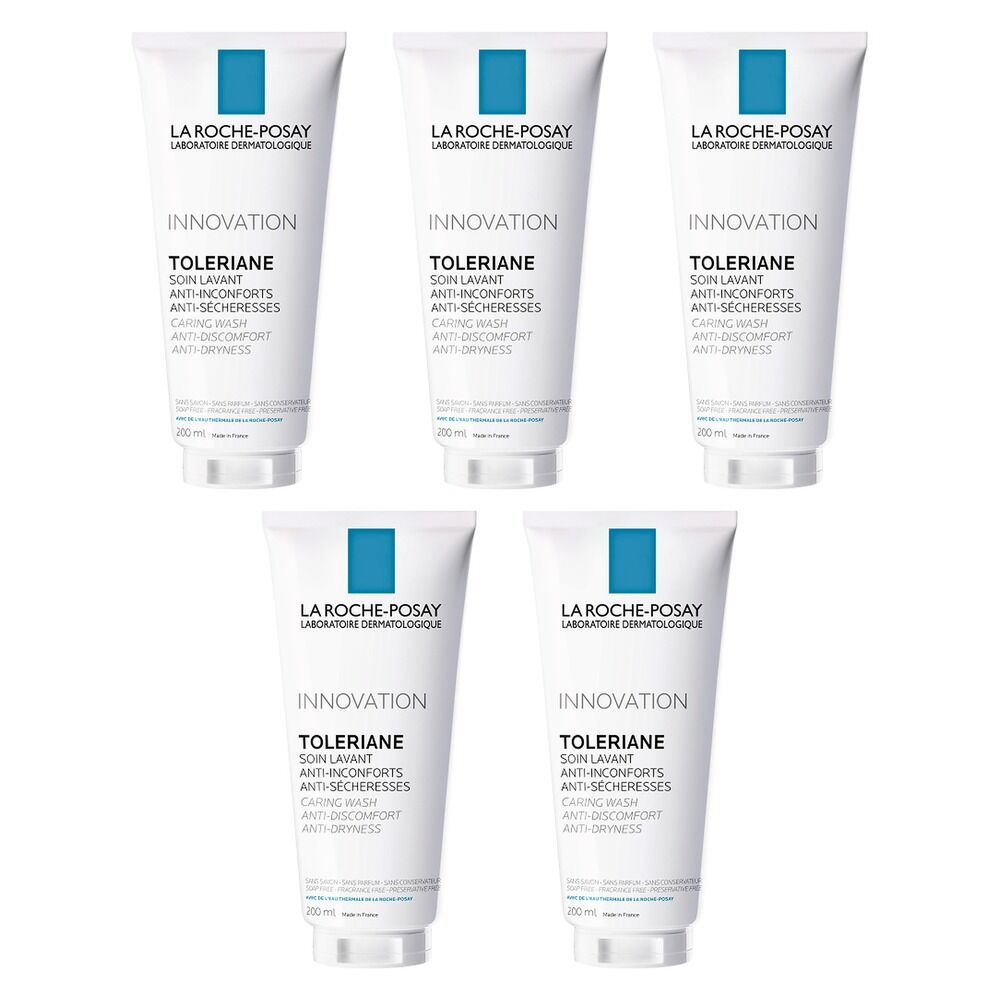 La Roche-Posay Toleriane Caring Face Wash 200mL Pack of 5