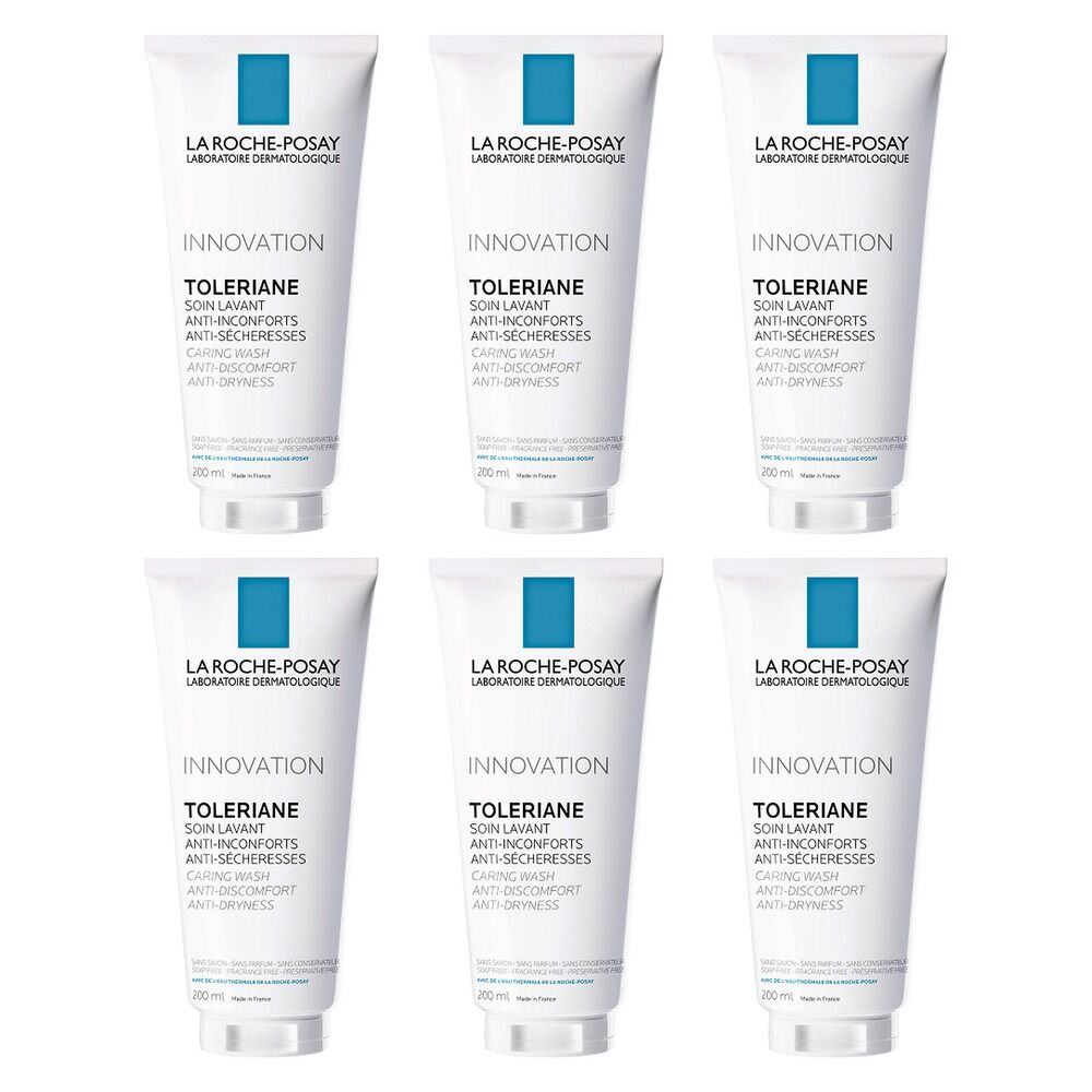 La Roche-Posay Toleriane Caring Face Wash 200mL Pack of 6