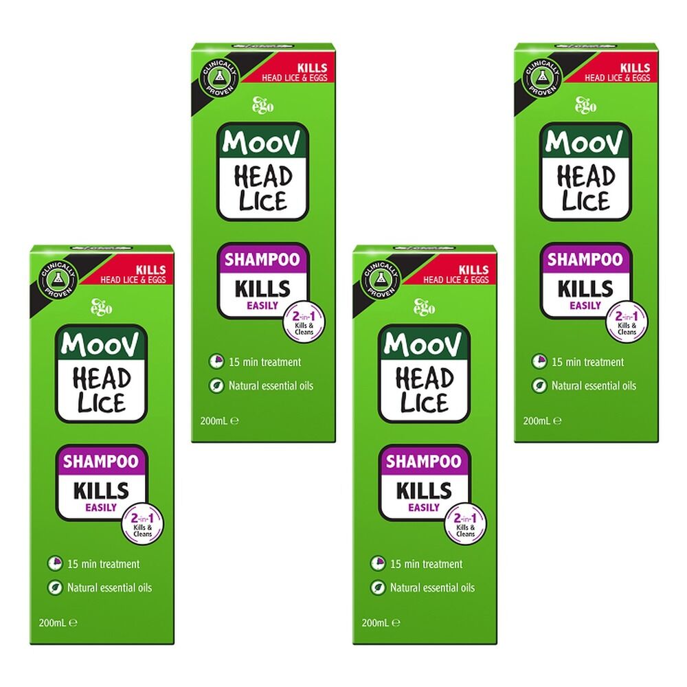 Ego Moov Head Lice Shampoo 200mL Pack of 4