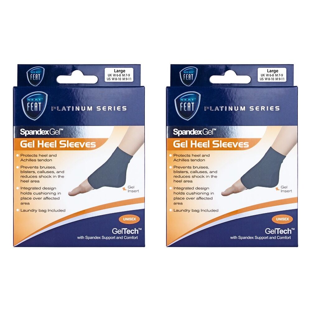 Neat Feat Spandex Gel Heel Sleeve Large Pack of 2