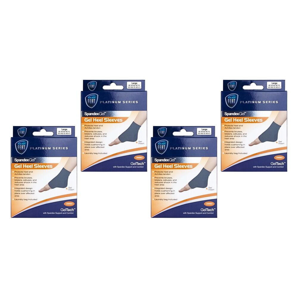 Neat Feat Spandex Gel Heel Sleeve Large Pack of 4