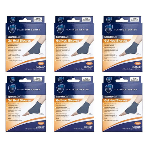 Neat Feat Spandex Gel Heel Sleeve Large Pack of 6