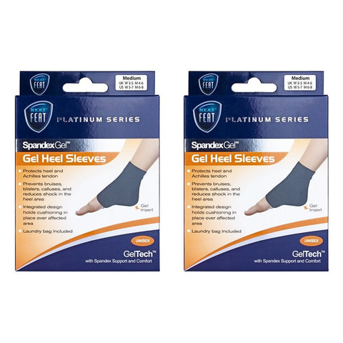 Neat Feat Spandex Gel Heel Sleeve Medium Pack of 2