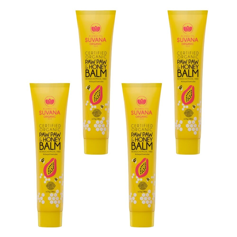 Suvana Organic Paw Paw and Honey Balm 25g Pack of 4