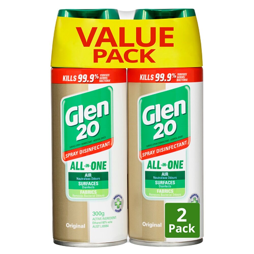 Glen 20 Disinfectant Original Aerosol Bonus Pack 2x300g