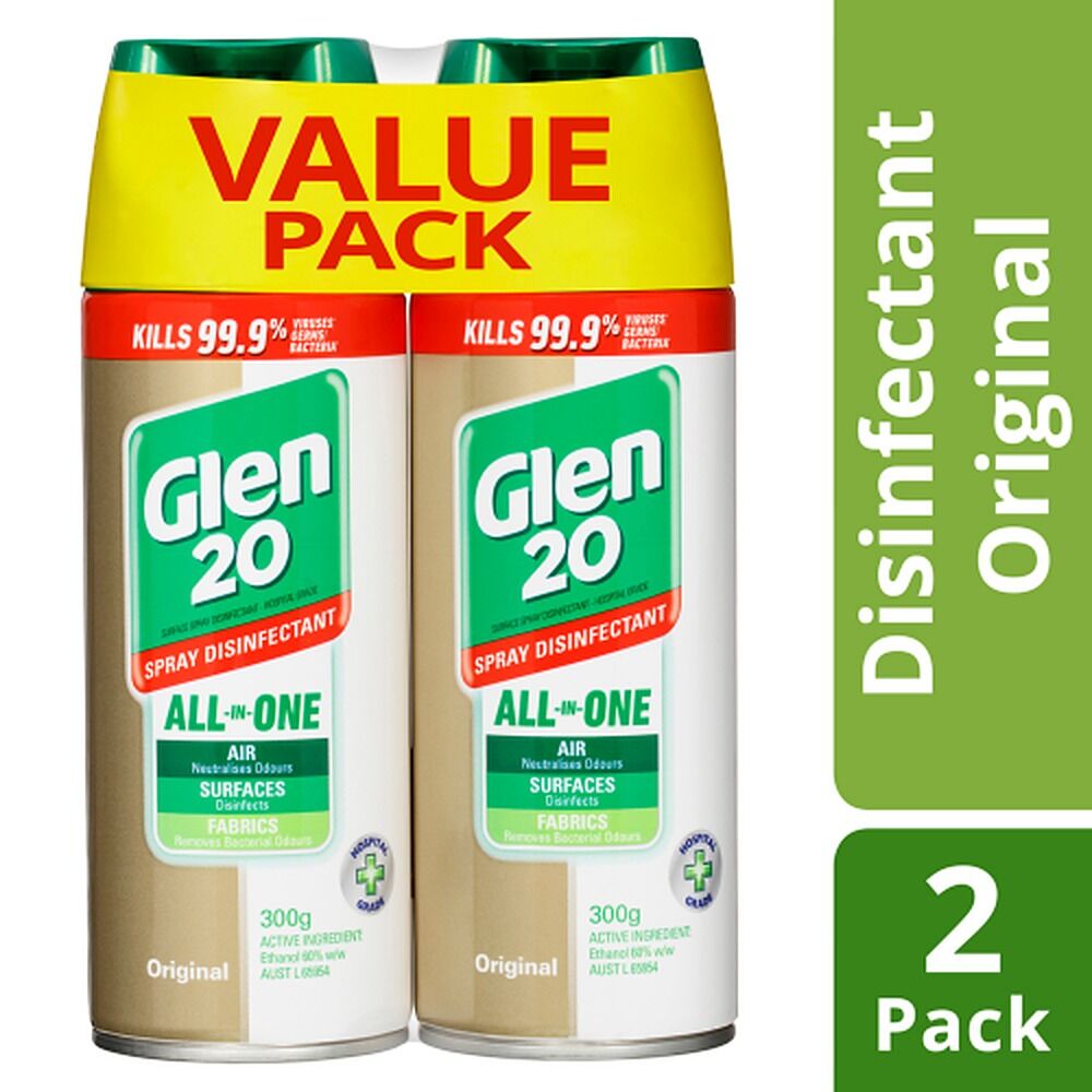 Glen 20 Disinfectant Original Aerosol Bonus Pack 2x300g