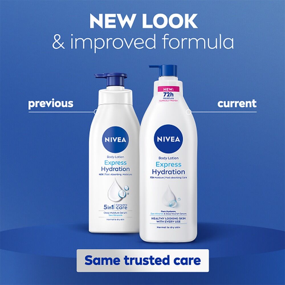 NIVEA Express Hydration Body Lotion, Long-Lasting Moisture, 400mL