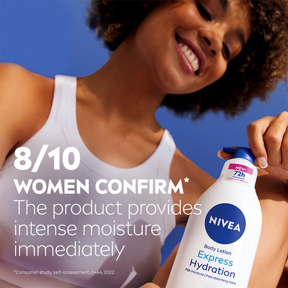 NIVEA Express Hydration Body Lotion, Long-Lasting Moisture, 400mL