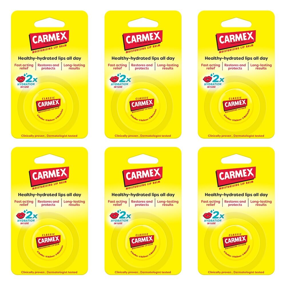 Carmex Original Jar Lip Balm 7.5g x 12 Bundle of 6