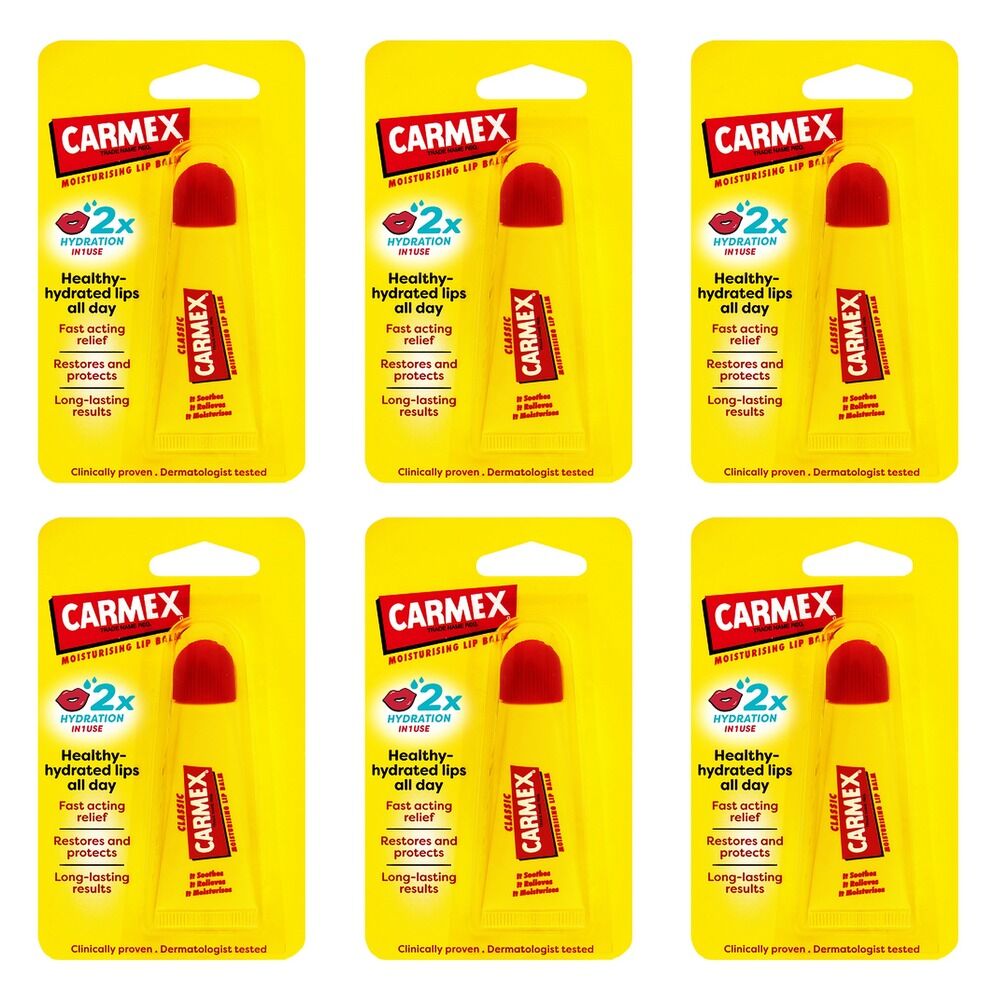 Carmex Original Squeeze Tube Lip Balm 10g x 12 Bundle of 6