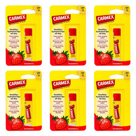 Carmex Classic Click Stick Lip Balm Strawberry SPF15 4.25g x 12 Bundle of 6
