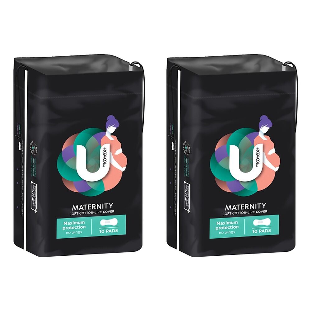 U By Kotex Maternity Maximum Protection Pads 10 Pack x 6 Bundle of 2