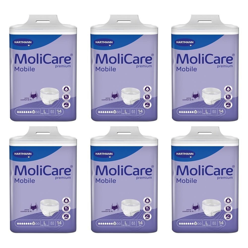 MoliCare Premium Mobile 8 Drops L 14 Pack x 4 Bundle of 6