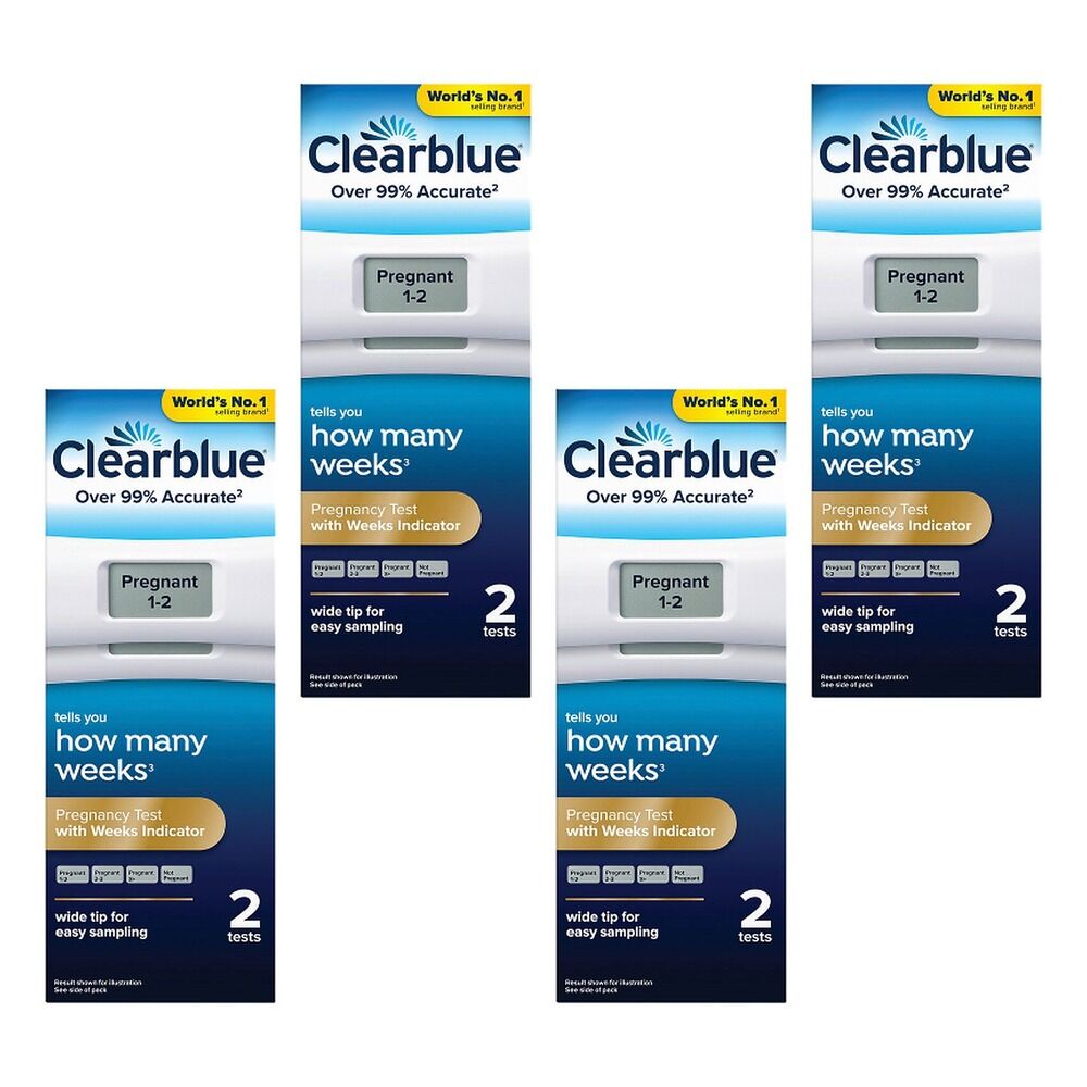 Clearblue Pregnancy Test 2 Pack Bundle of 4