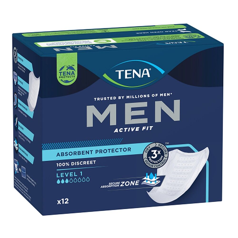Tena Men Active Fit Absorbent Protector Level 1 12 Pack x 4