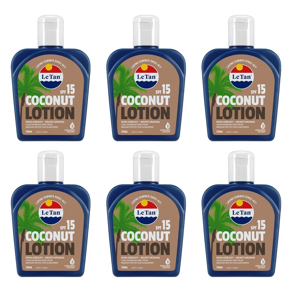 Le Tan SPF15 Coconut Sunscreen Lotion 125mL Pack of 6