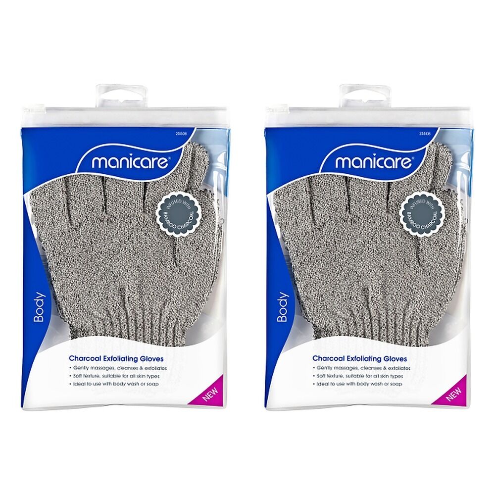 Manicare Charcoal Exfoliating Gloves x 3 Bundle of 2