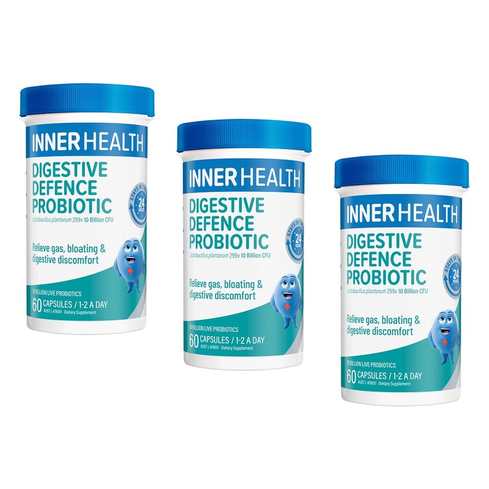 Inner Health Digestive Defence Probiotic 60 Capsules Pack of 3