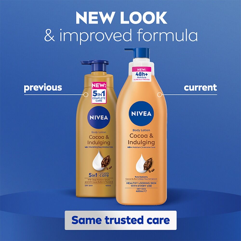 NIVEA Cocoa & Indulging Body Lotion, Long-Lasting Moisture, 400mL