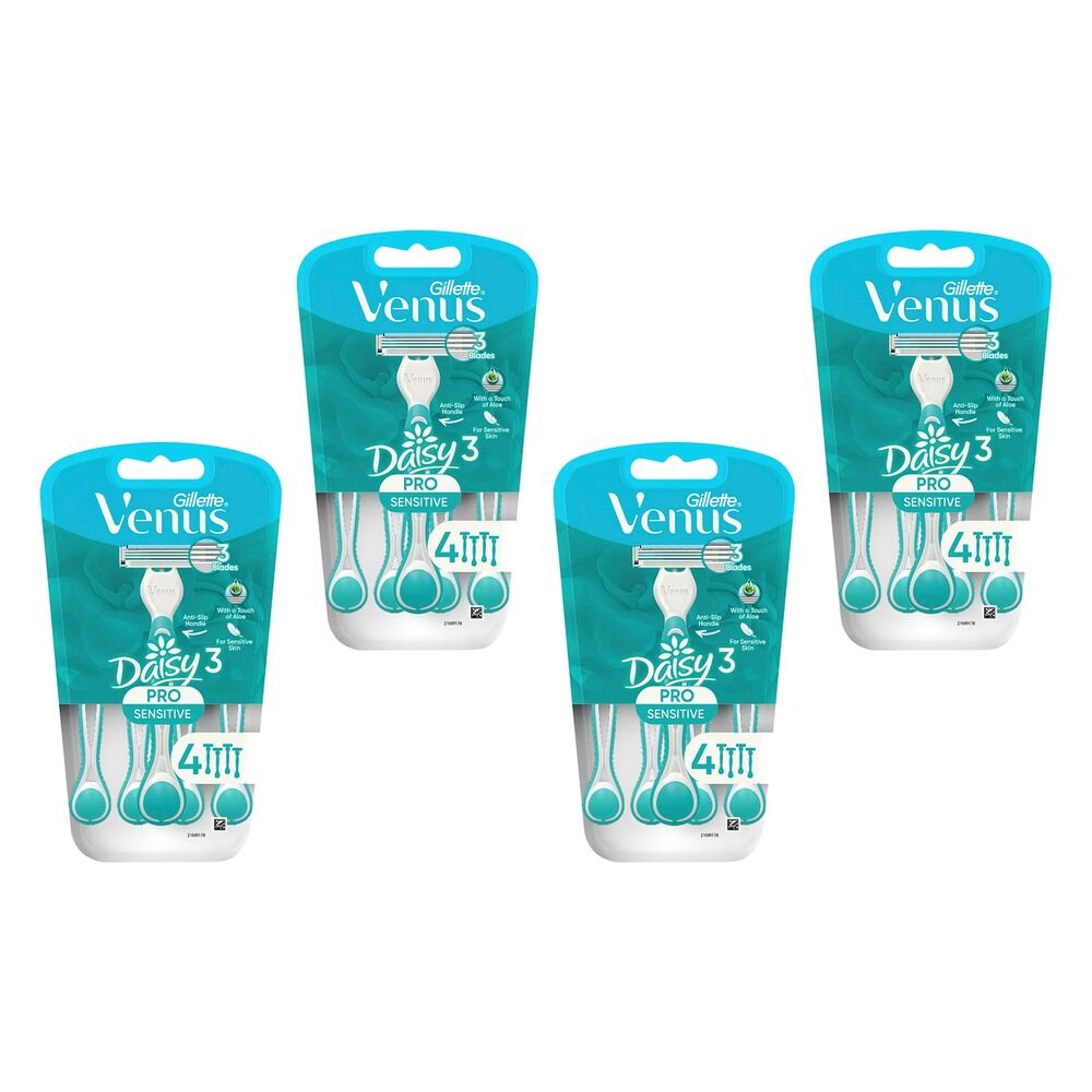 Gillette Venus Simply3 Sensitive Disposable Razors 4 Pack Bundle of 4