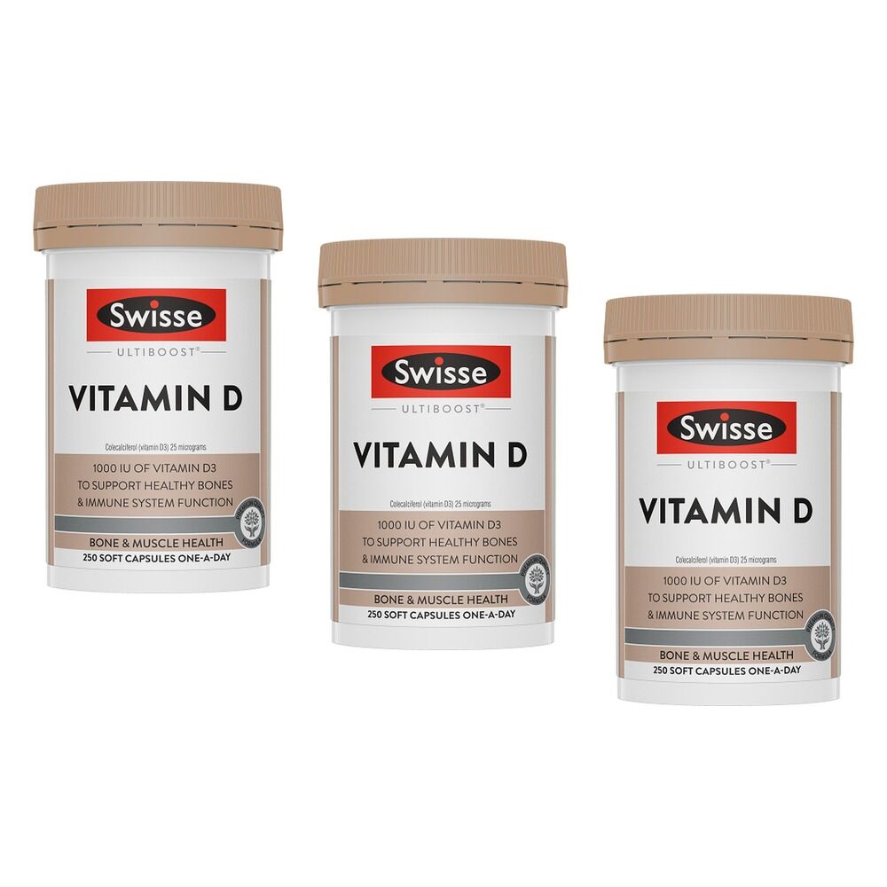 Swisse Ultiboost Vitamin D 250 Capsules Pack of 3
