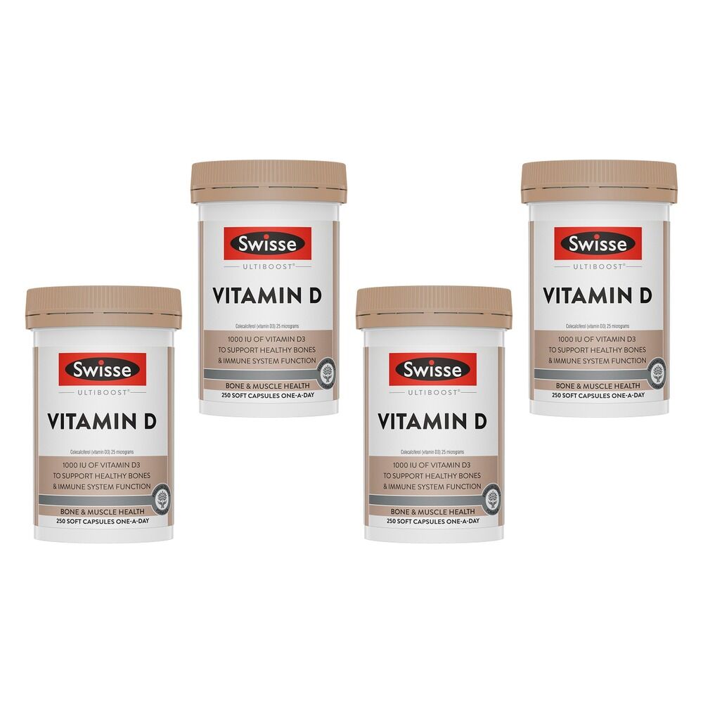 Swisse Ultiboost Vitamin D 250 Capsules Pack of 4