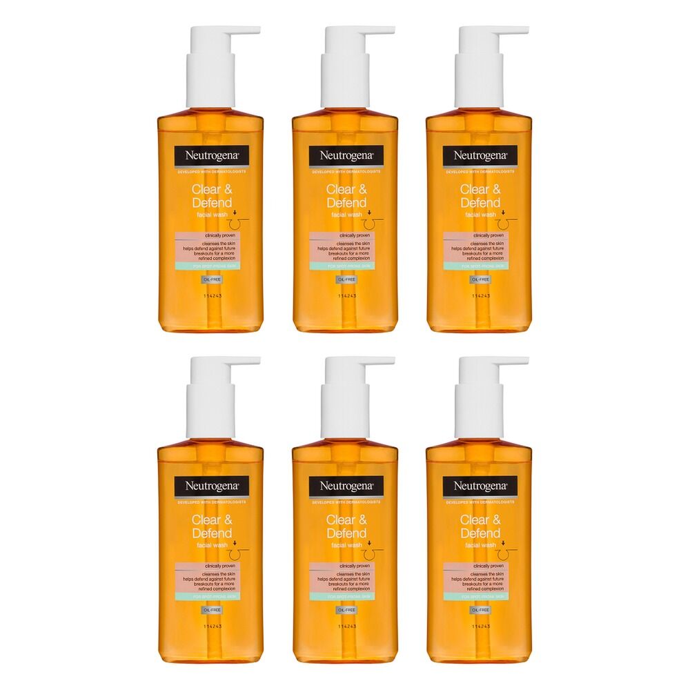 Neutrogena Clear & Defend Facial Wash 200mL Pack of 6