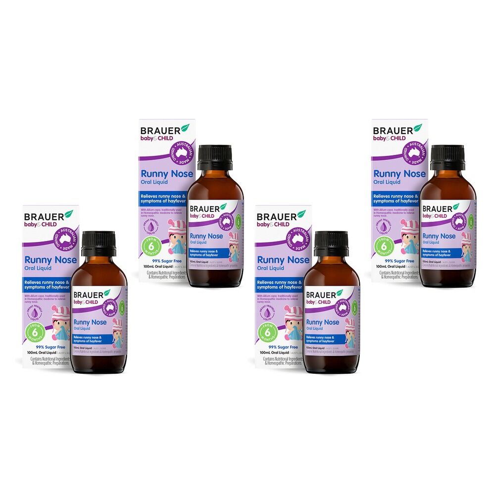 Brauer Baby & Child Runny Nose Oral Liquid 100mL Pack of 4