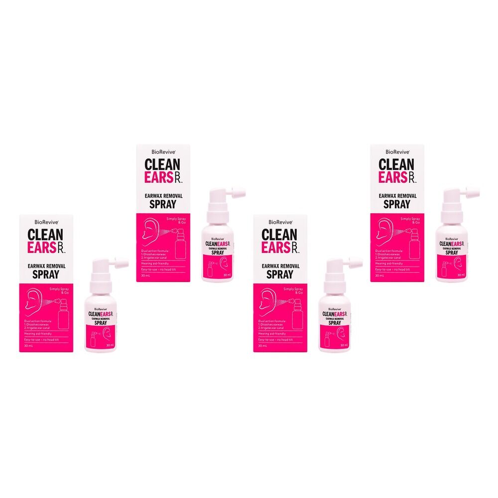 BioRevive CleanEars Earwax Removal Spray 30mL Pack of 4