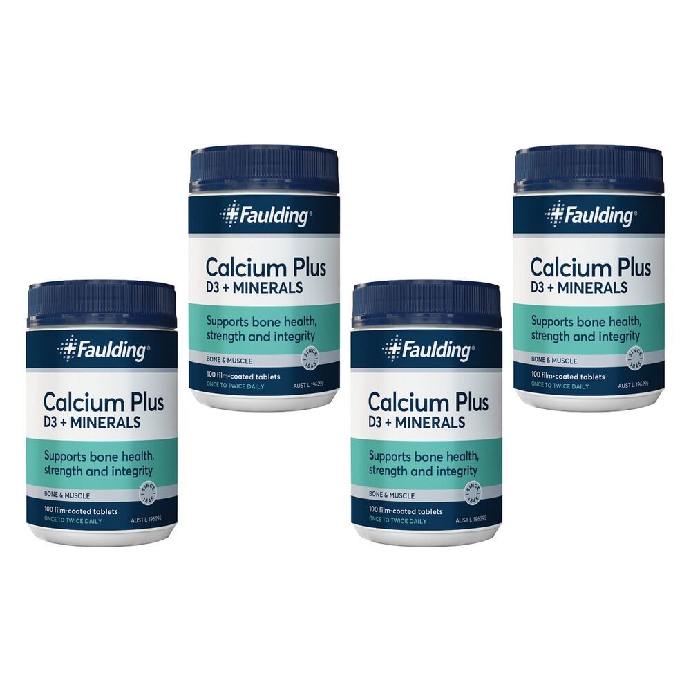 Faulding Calcium Plus Vitamin D + Minerals 100 Tablets Pack of 4