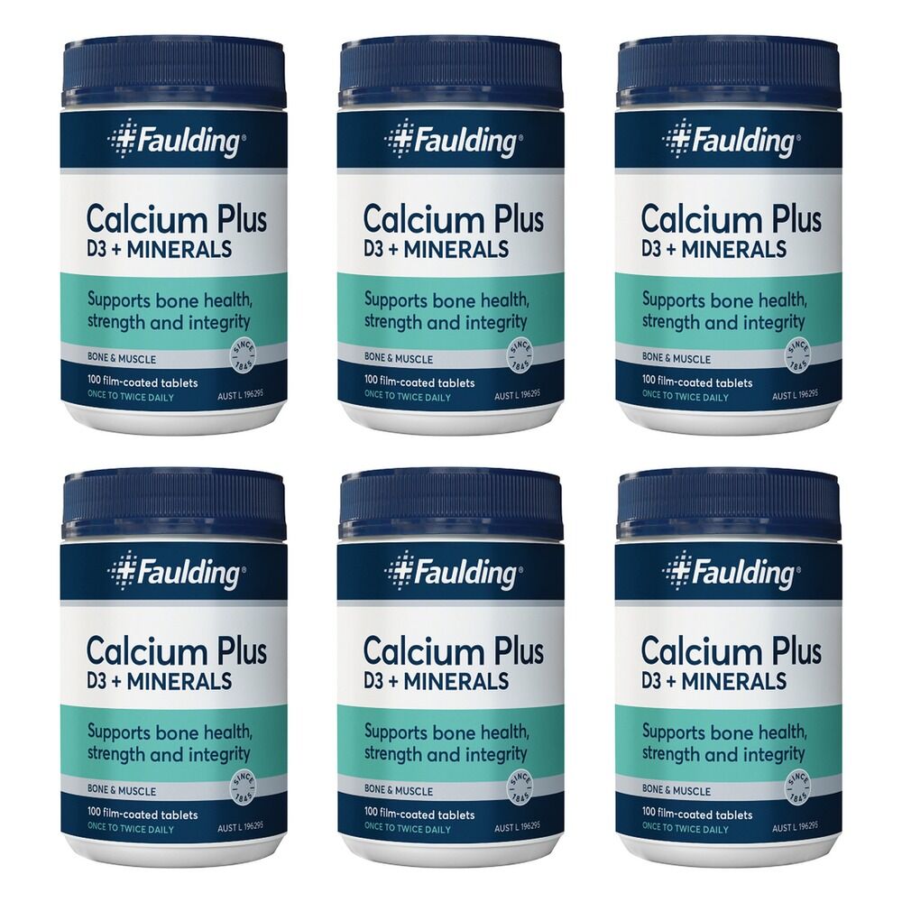 Faulding Calcium Plus Vitamin D + Minerals 100 Tablets Pack of 6