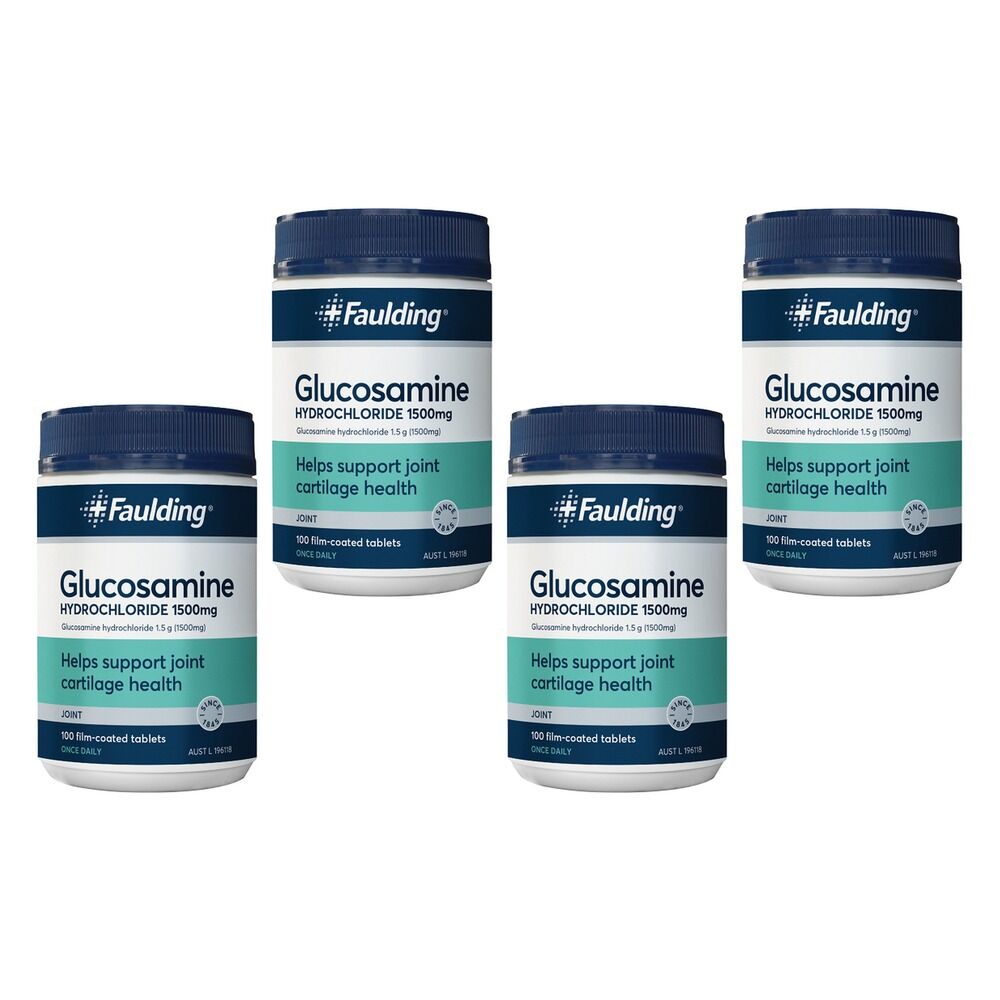 Faulding Glucosamine HCL 1500mg 100 Tablets Pack of 4