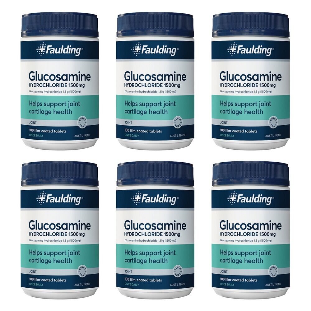 Faulding Glucosamine HCL 1500mg 100 Tablets Pack of 6