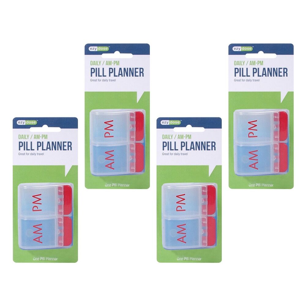 Ezy Dose Daily AM & PM Pill Reminder Pack of 4