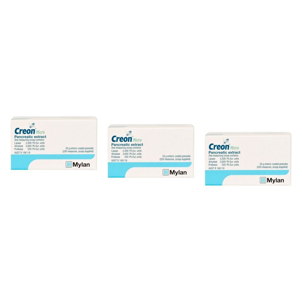 Creon Micro Pancreatic Enzyme Granules 20g Pack of 3